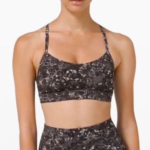 Lululemon Flow Y Back Sports Bra Grey Floral